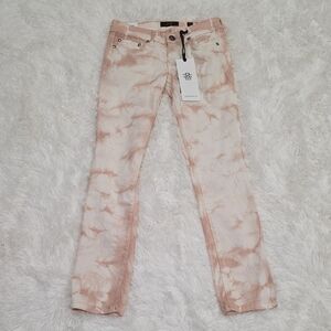 Jessica Simpson Forever Low Rise Tie-Dye Pink and Cream Jeans. Size 27. NWT